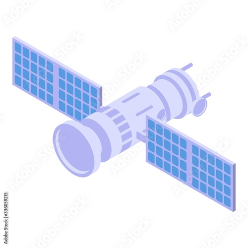 Broadcast satellite icon. Isometric of broadcast satellite vector icon for web design isolated on white background