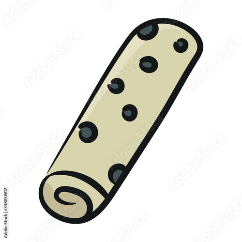 Icon of shawarma in hand drawn vector style