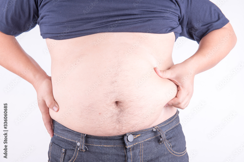 Naklejka premium Fat man with belly