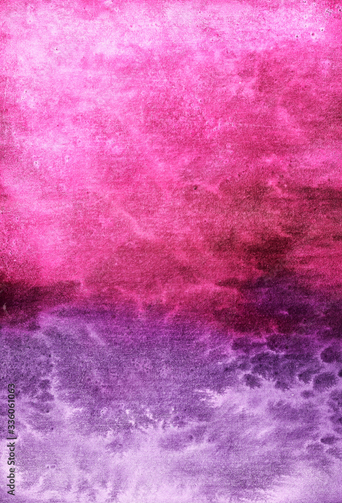 Abstract background, hand drawn texture, watercolor painting, splashes, drops of paint, paint smears. Purple amethyst and rose quartz. Design for backgrounds, wallpapers, packaging. Abstract background, hand drawn texture, watercolor painting, splashes, drops of paint, paint smears. Purple amethyst and rose quartz. Design for backgrounds, wallpapers, packaging.