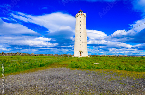 Beautiful Nordic Iceland lighthouse seascape photo