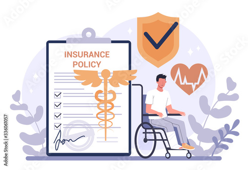 Insurance concept. Idea of security and protection of life and health.