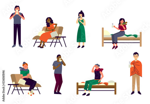 People with various symptoms of the common cold and flu.