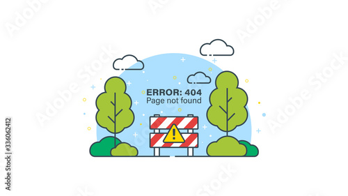 Error 404 page not found illustration.