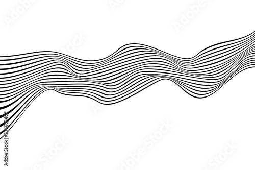 optical art abstract background wave design black and white