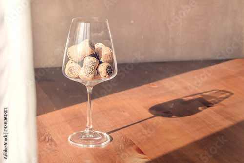 
A glass in the sun and a beautiful shadow from it