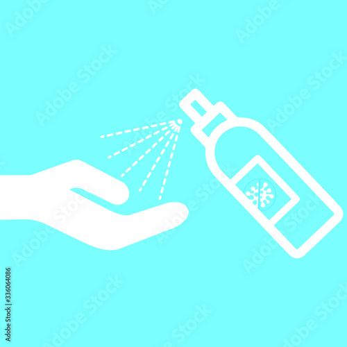 Use the hand sanitizer sign-hand sanitizer dispenser, infection control concept. Disinfectant for the prevention of colds, viruses, coronaviruses, and flu.  