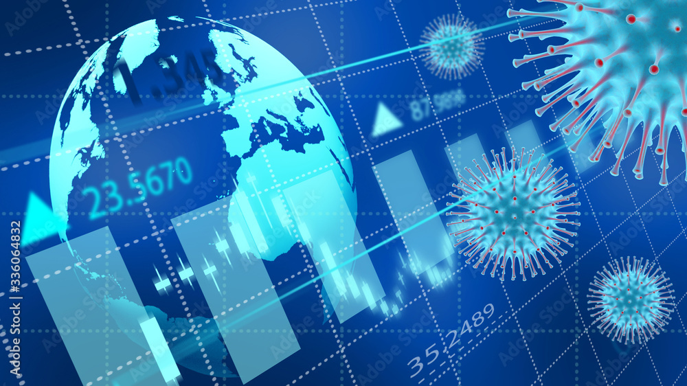 Naklejka premium Coronavirus economic impact concept image. CoronaVirus Alert.