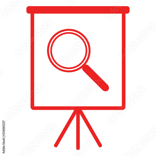 Lupe und Flipchart
