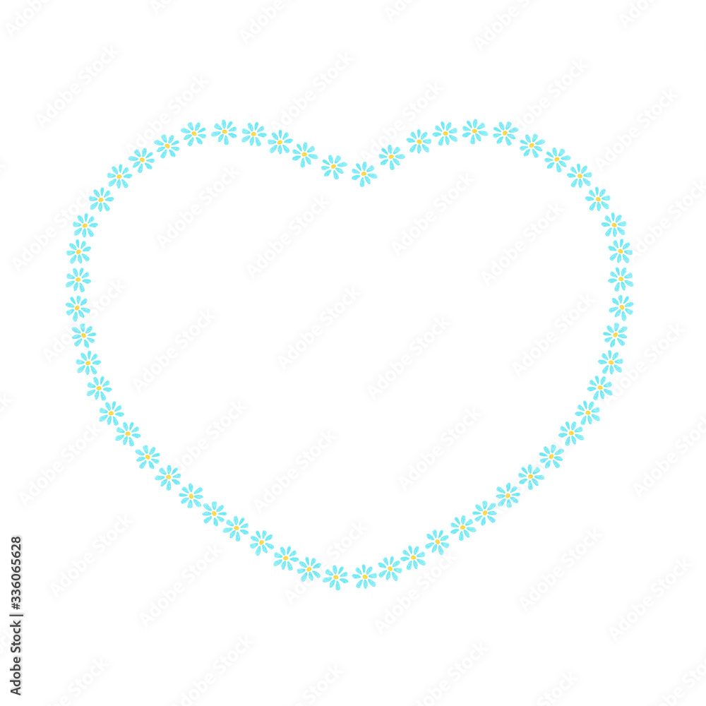 Hand drawn heart with flowers, wild flowers daisies, greeting card, invitation for wedding, heart shape, love and friendship Hand drawn heart with flowers, wild flowers daisies, greeting card, invitation for wedding, heart shape, love and friendship