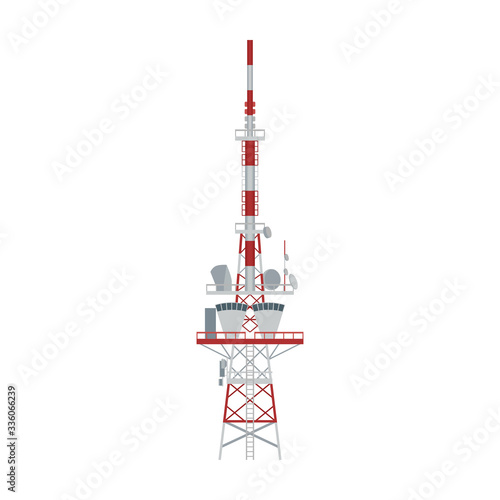 Radio tower vector icon.Cartoon vector icon isolated on white background radio tower.