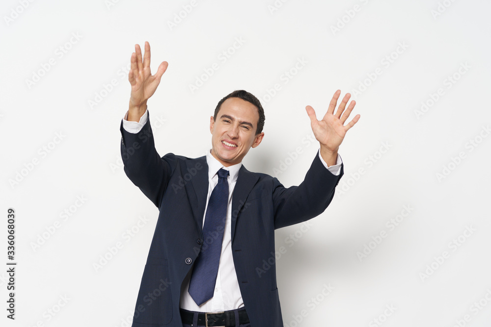man with arms raised man with arms raised