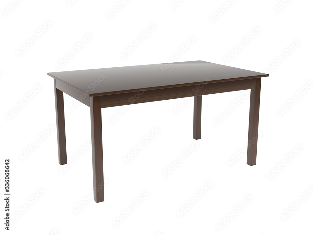 Brown square wooden table. 3d rendering illustration Brown square wooden table. 3d rendering illustration