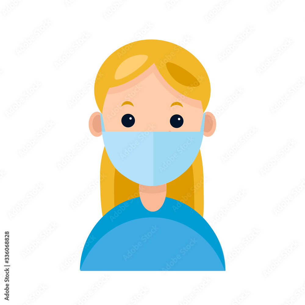 Vector illustration of doctor or nurse,wearing the mask ti protect from virus.Pandemia of coronovirus,COVID-19.Flat style icon. Vector illustration of doctor or nurse,wearing the mask ti protect from virus.Pandemia of coronovirus,COVID-19.Flat style icon.