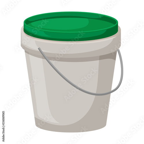 Bucket plastic vector icon.Cartoon vector icon isolated on white background bucket plastic.