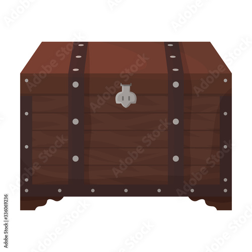 Chest vector icon.Cartoon vector icon isolated on white background chest.