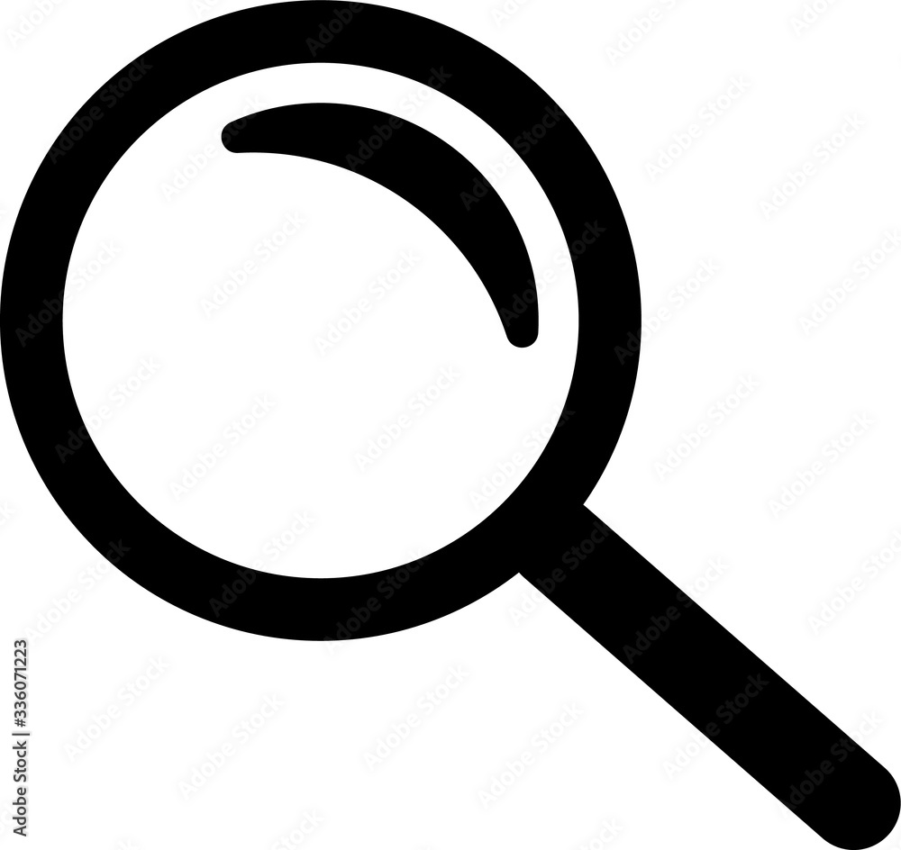 Magnify icon, Magnifying glass icon, vector magnifier or loupe sign. Search concept design.