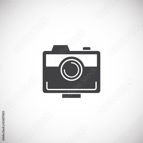 Photography related icon on background for graphic and web design. Creative illustration concept symbol for web or mobile app