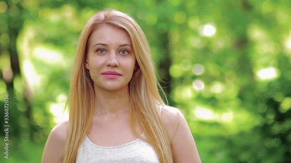 Cute blonde is smiling. Cute blonde is smiling.