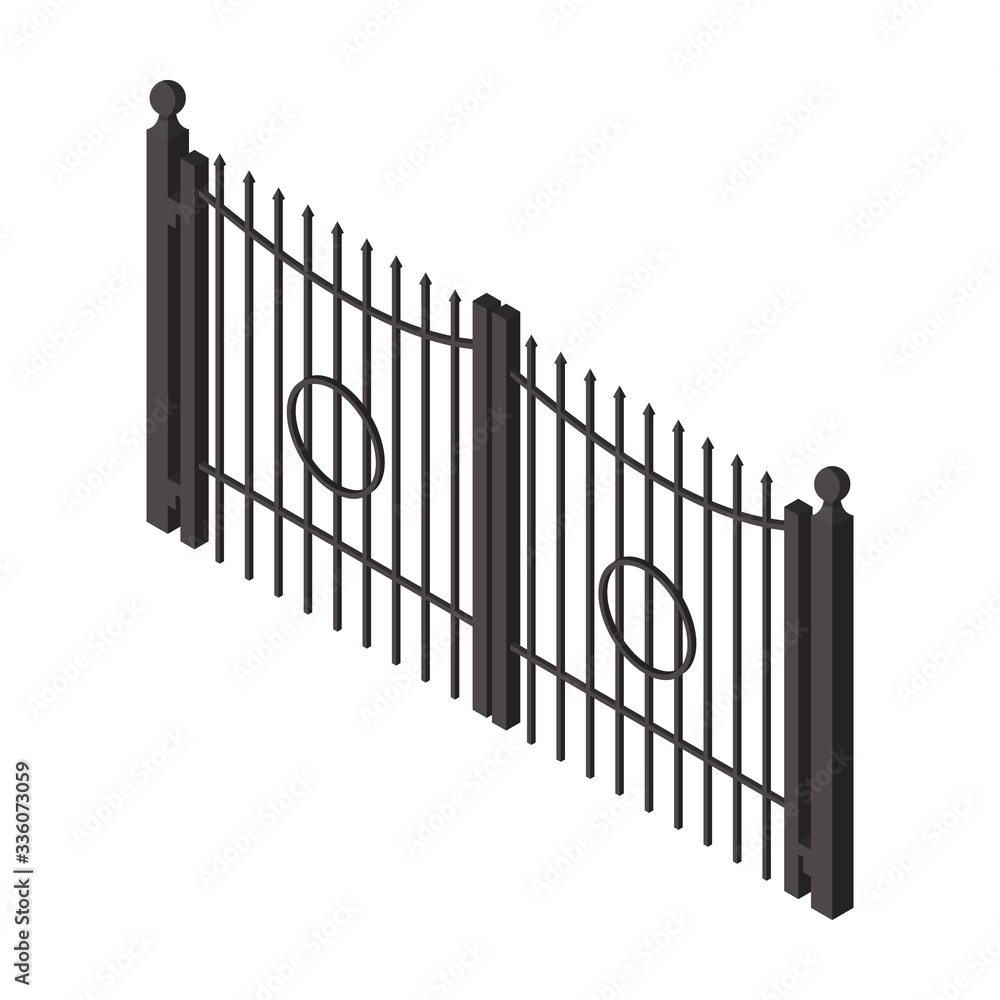 Fence vector icon. Isometric vector icon isolated on white background fence. Fence vector icon. Isometric vector icon isolated on white background fence.