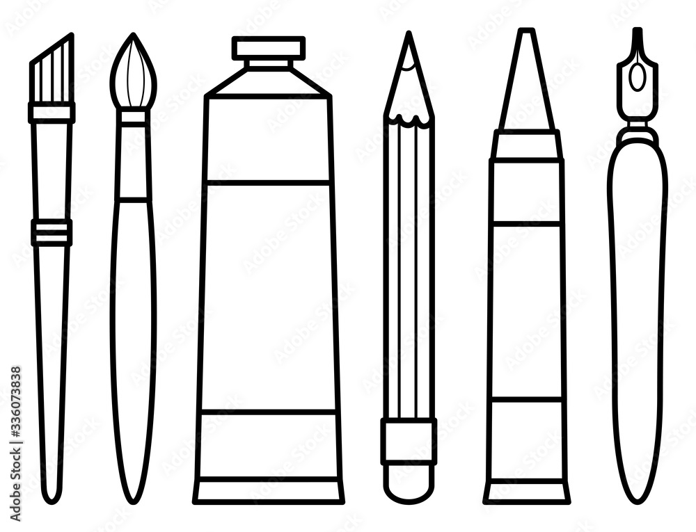 Vector harvesting on black and white of traditional art instruments Vector harvesting on black and white of traditional art instruments