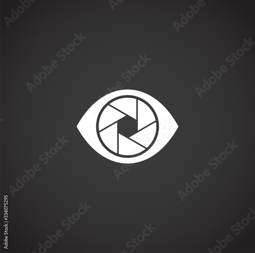 Photography related icon on background for graphic and web design. Creative illustration concept symbol for web or mobile app
