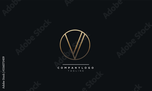 V alphabet abstract initial letter logo design vector template