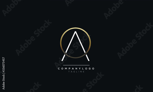 OA AO O A alphabet abstract initial letter logo design vector template photo