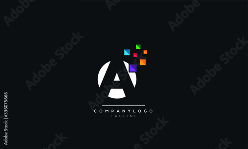 Alphabet A abstract initial letter logo design vector template