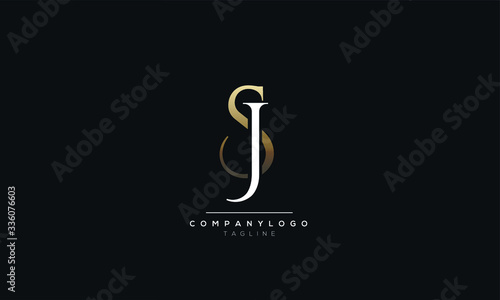 SJ JS S J alphabet abstract initial letter logo design vector template