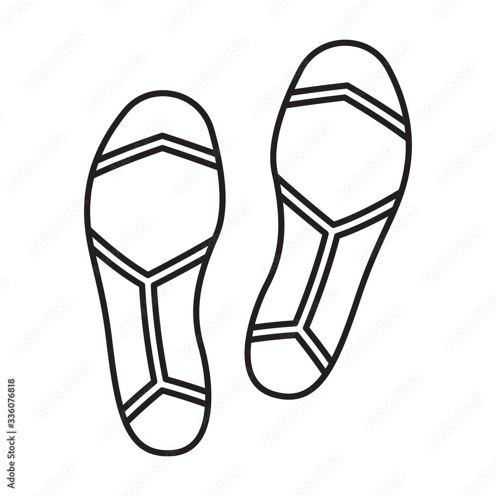 Print of shoe vector icon.Outline vector icon isolated on white background print of shoe . Print of shoe vector icon.Outline vector icon isolated on white background print of shoe .