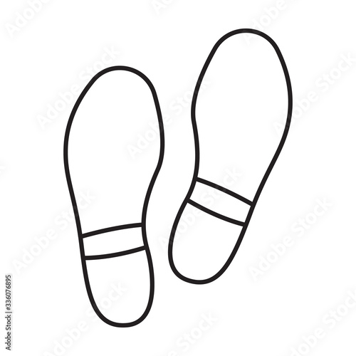 Print of shoe vector icon.Outline vector icon isolated on white background print of shoe .