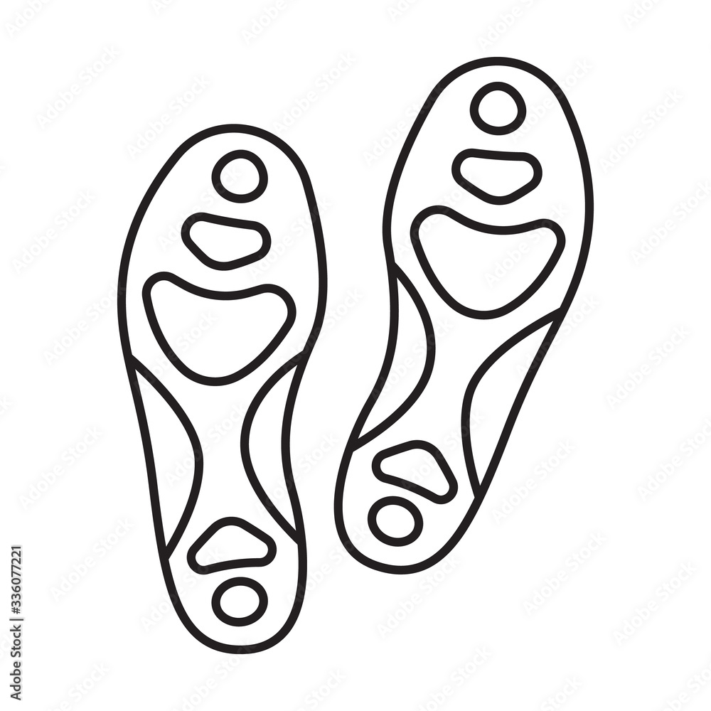 Print of shoe vector icon.Outline vector icon isolated on white background print of shoe . Print of shoe vector icon.Outline vector icon isolated on white background print of shoe .