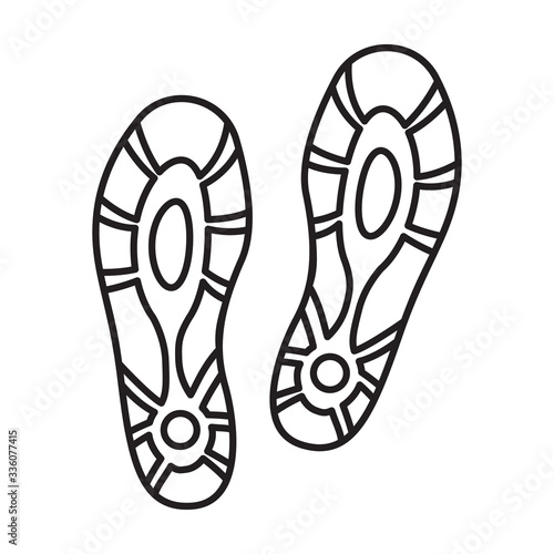 Print of shoe vector icon.Outline vector icon isolated on white background print of shoe .