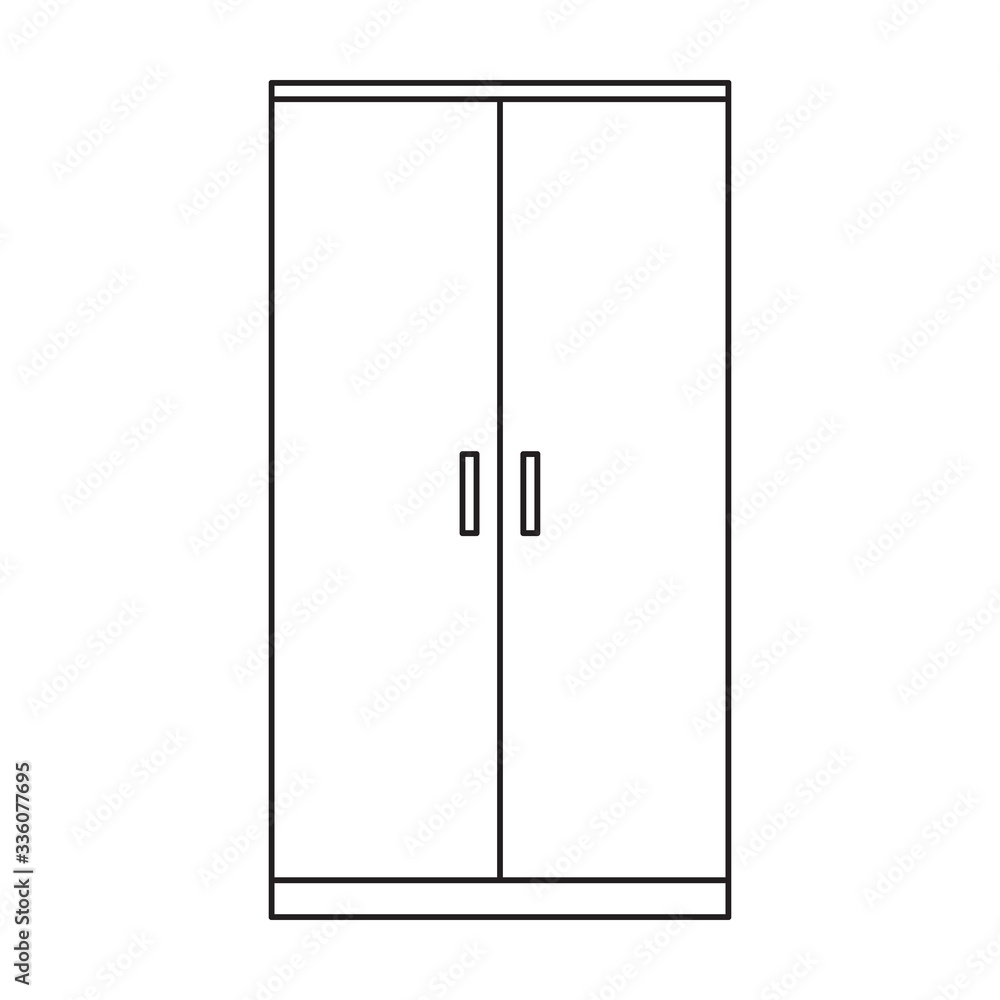 Closet vector icon.Outline vector icon isolated on white background closet . Closet vector icon.Outline vector icon isolated on white background closet .