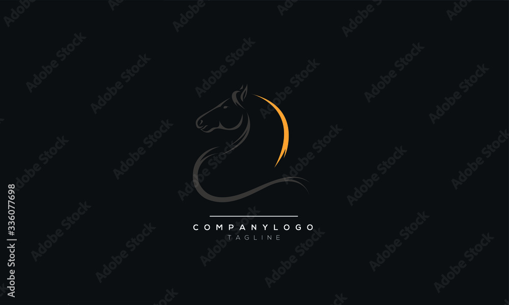 Obraz premium horse elegant logo symbol vector for company symbol meaning strange simplicity line curve with cutting edge