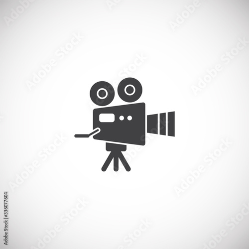 Videography related icon on background for graphic and web design. Creative illustration concept symbol for web or mobile app
