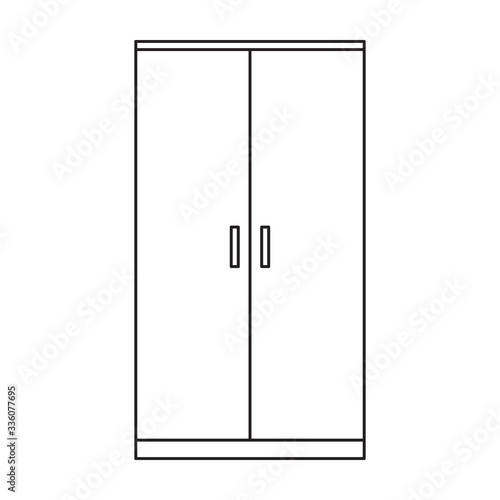 Closet vector icon.Outline vector icon isolated on white background closet .