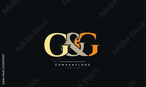 GG G&G alphabet abstract initial letter logo design vector template