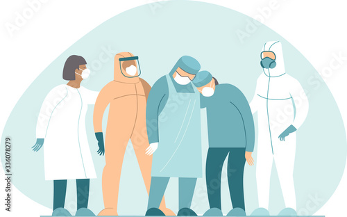 Overtired exhausted  medical staff during coronavirus outbreak