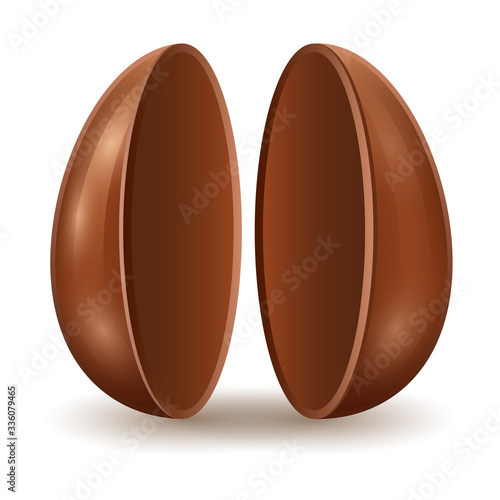 Chocolate egg vector icon. Realistic vector icon isolated on white background chocolate egg.