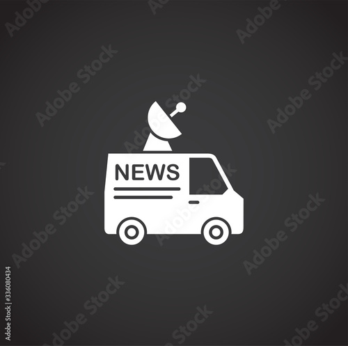 Mass media related icon on background for graphic and web design. Creative illustration concept symbol for web or mobile app
