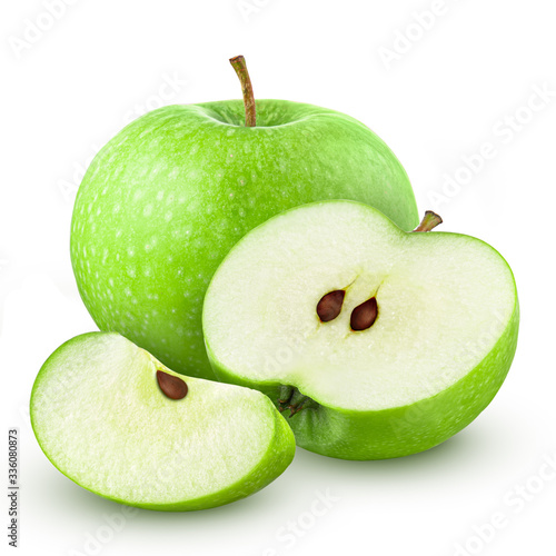Green apple. Isolated on white background