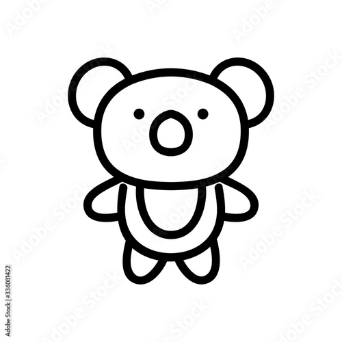 Panda toy icon vector. Panda toy sign. isolated contour symbol illustration