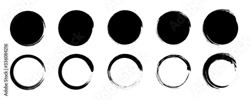 Grunge round shapes, great design for any purposes. Abstract template. Grunge banner collection. Vector