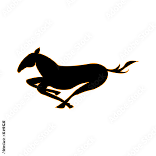 dark horse running vector illustration design