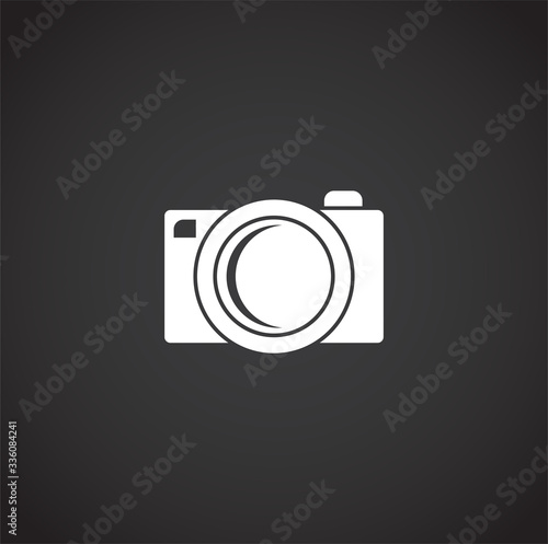Photography related icon on background for graphic and web design. Creative illustration concept symbol for web or mobile app