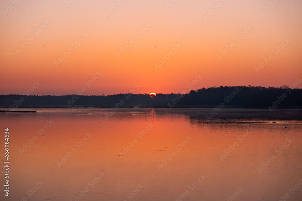 Morning sunrise at the lake
