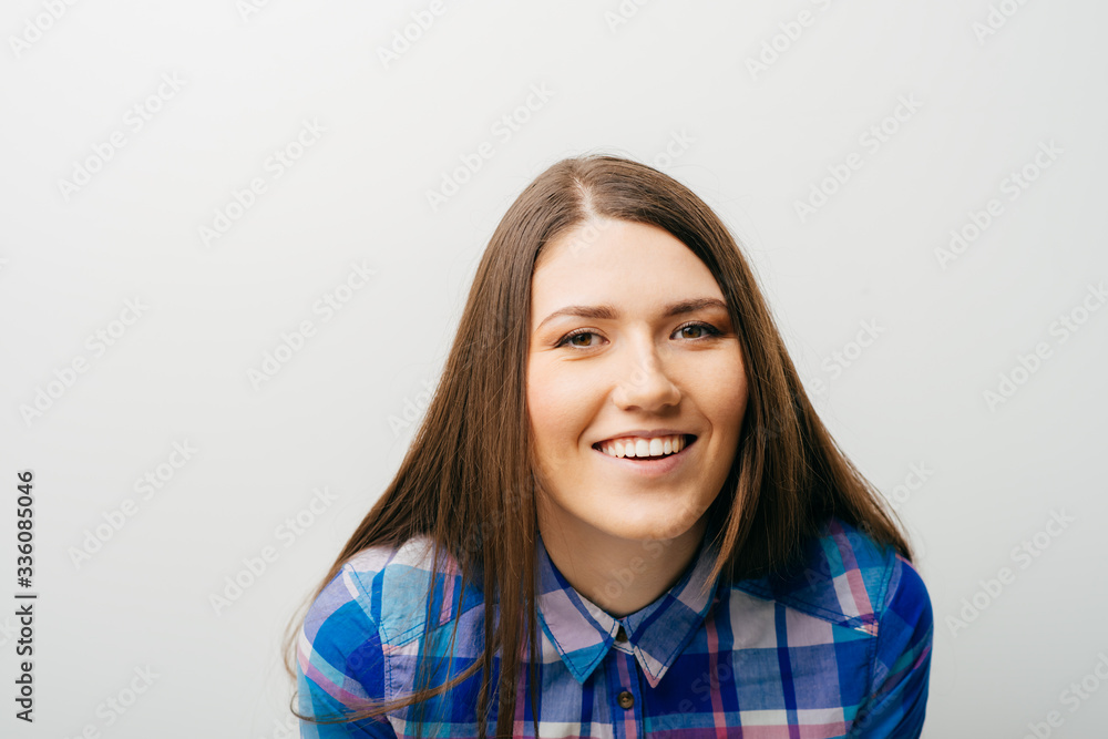 on a white background portrait of young girl on a white background portrait of young girl