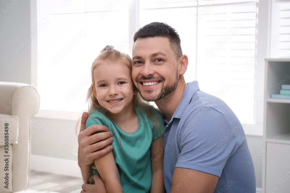 Dad and daughter spending time together at home. Happy Father's Day Dad and daughter spending time together at home. Happy Father's Day